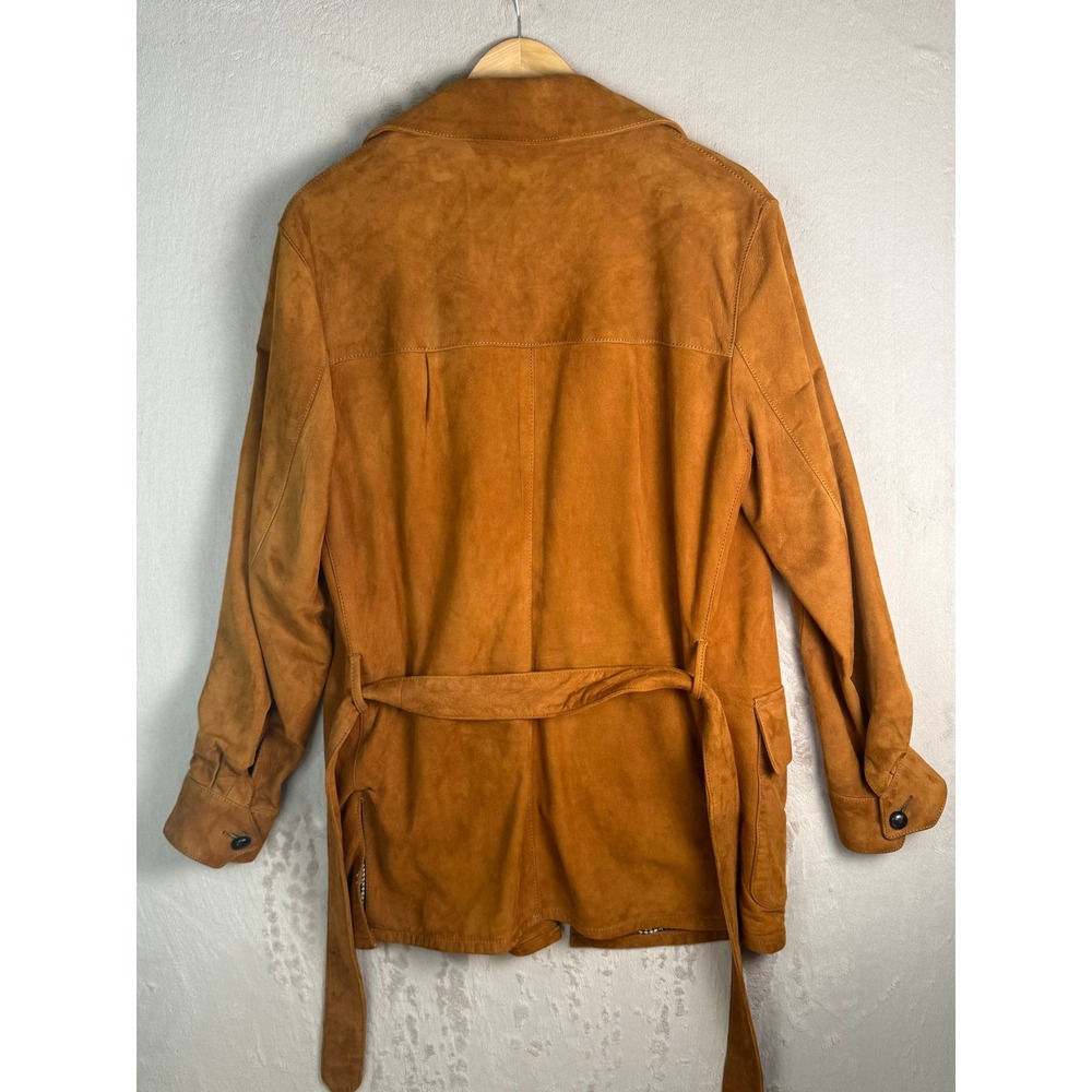 Phil Rosenblath Vintage 70s Safari Suede Jacket Mens M Brown Excellent Belted - Picture 5 of 14